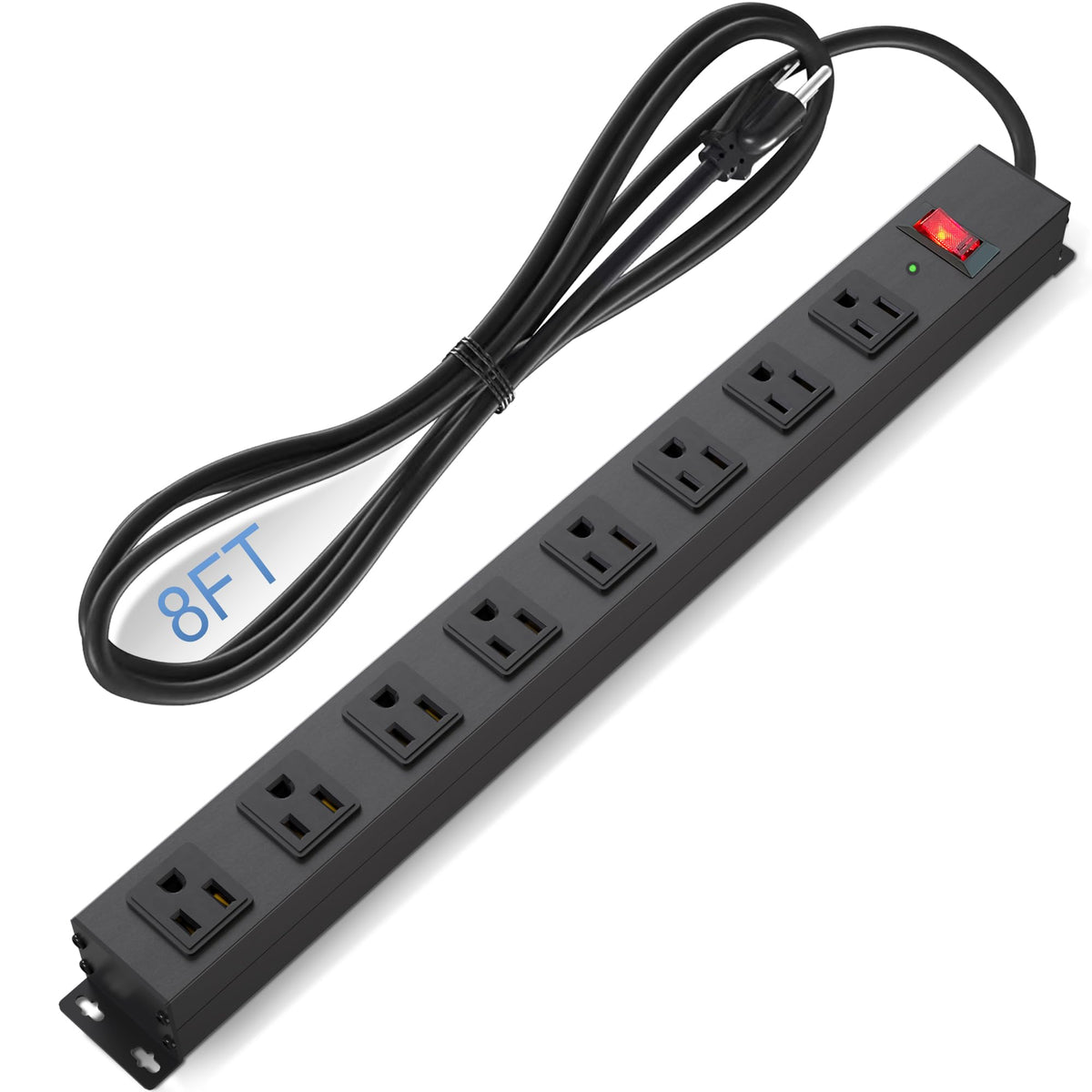 CFMASTER 8-outlet power strip front view with surge protection