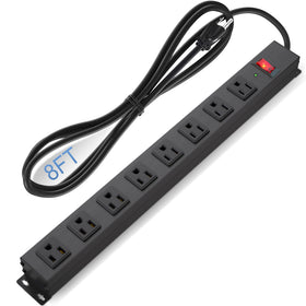 CFMASTER 8-outlet power strip front view with surge protection