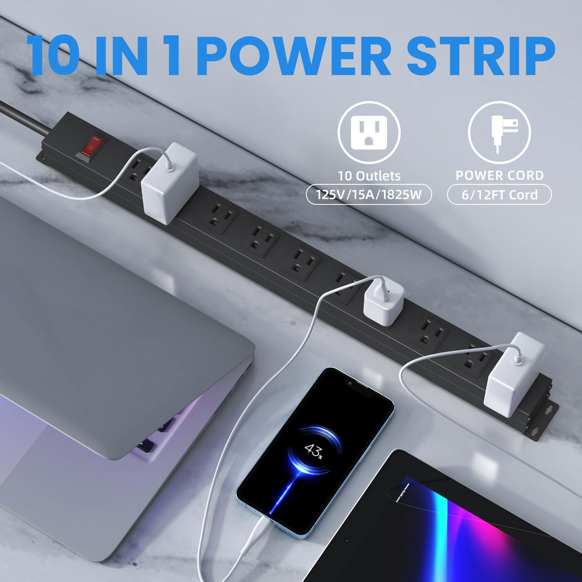 CFMASTER illuminated switch and built-in breaker close-up for user safety