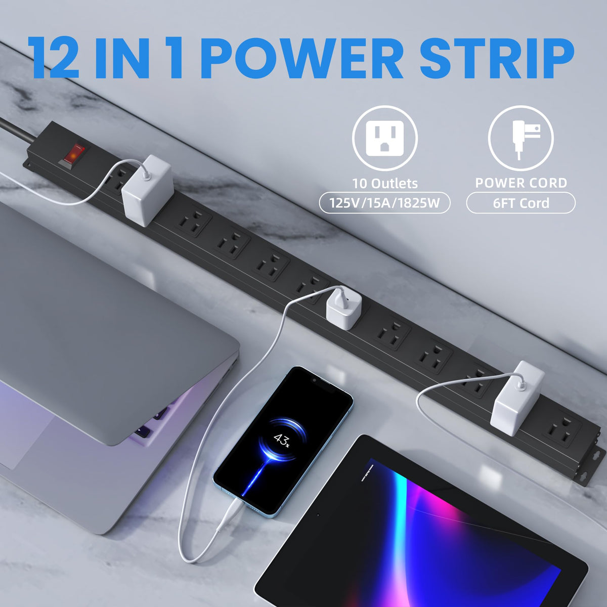 CFMASTER close-up of illuminated switch and 15A circuit breaker for safer operation