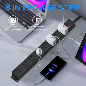 CFMASTER close-up of wide-spaced outlets preventing adapter crowding for full socket use