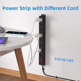 CFMASTER cord length comparison showing 10ft reach to power distant devices