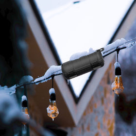 CFMASTER extension cord cover lid and latches provide secure outdoor connection.