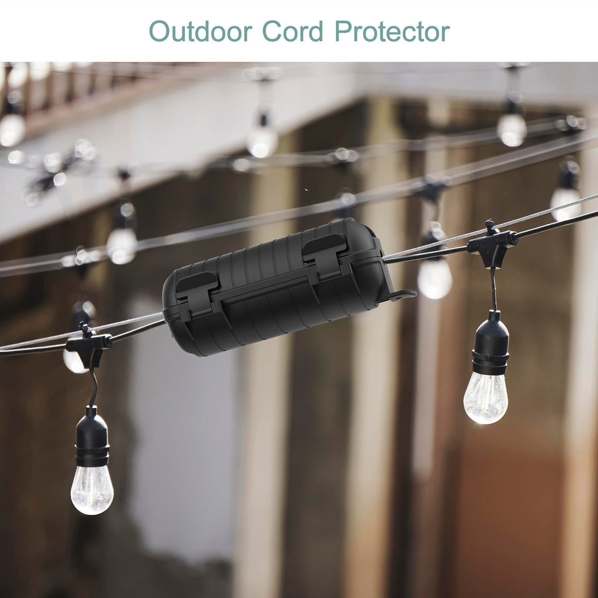 CFMASTER extension cord cover with hanger design mounted on a wall
