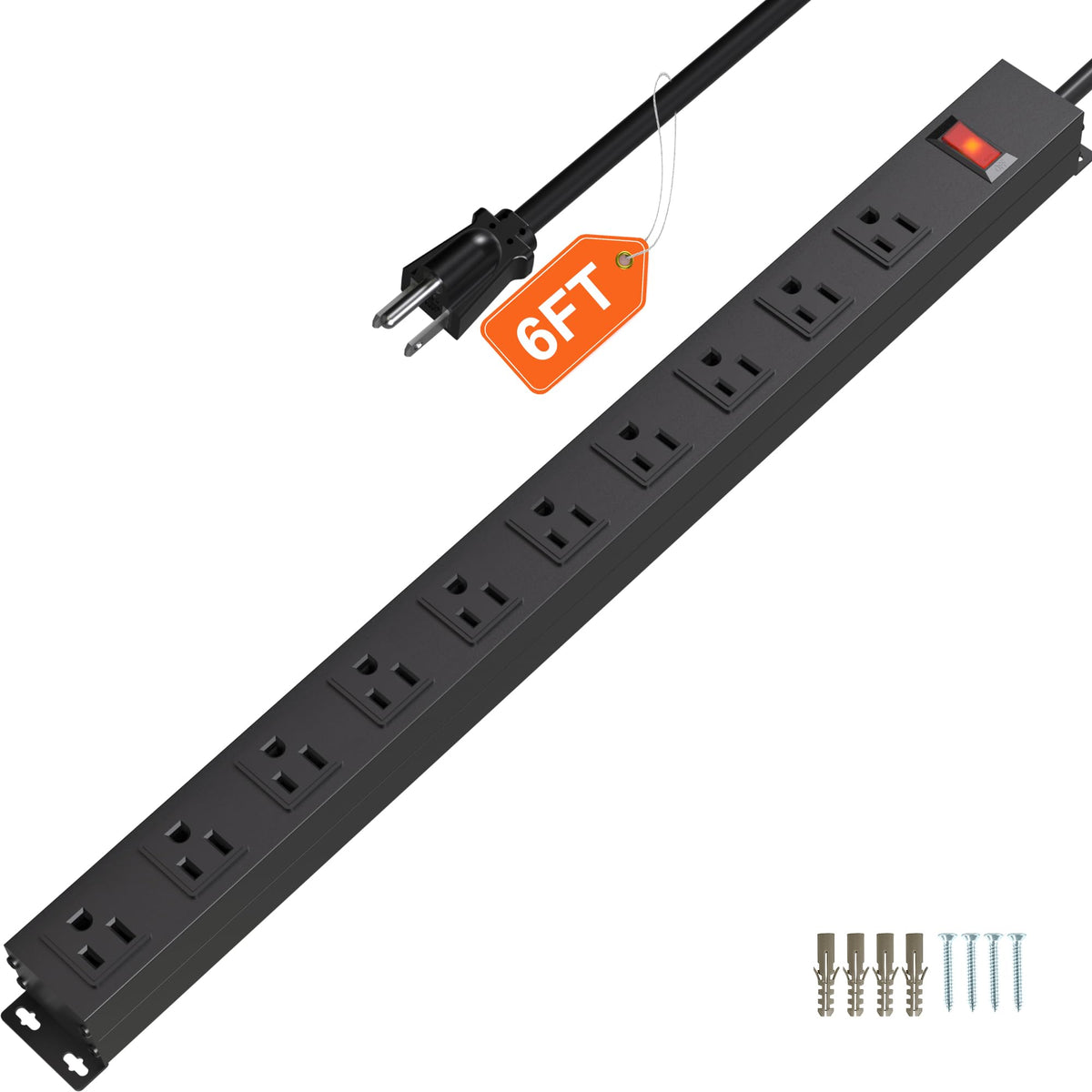 CFMASTER front view showing ten wide-spaced outlets and organized layout benefit