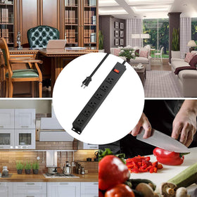 CFMASTER power strip with mounting holes for flexible installation on furniture or walls