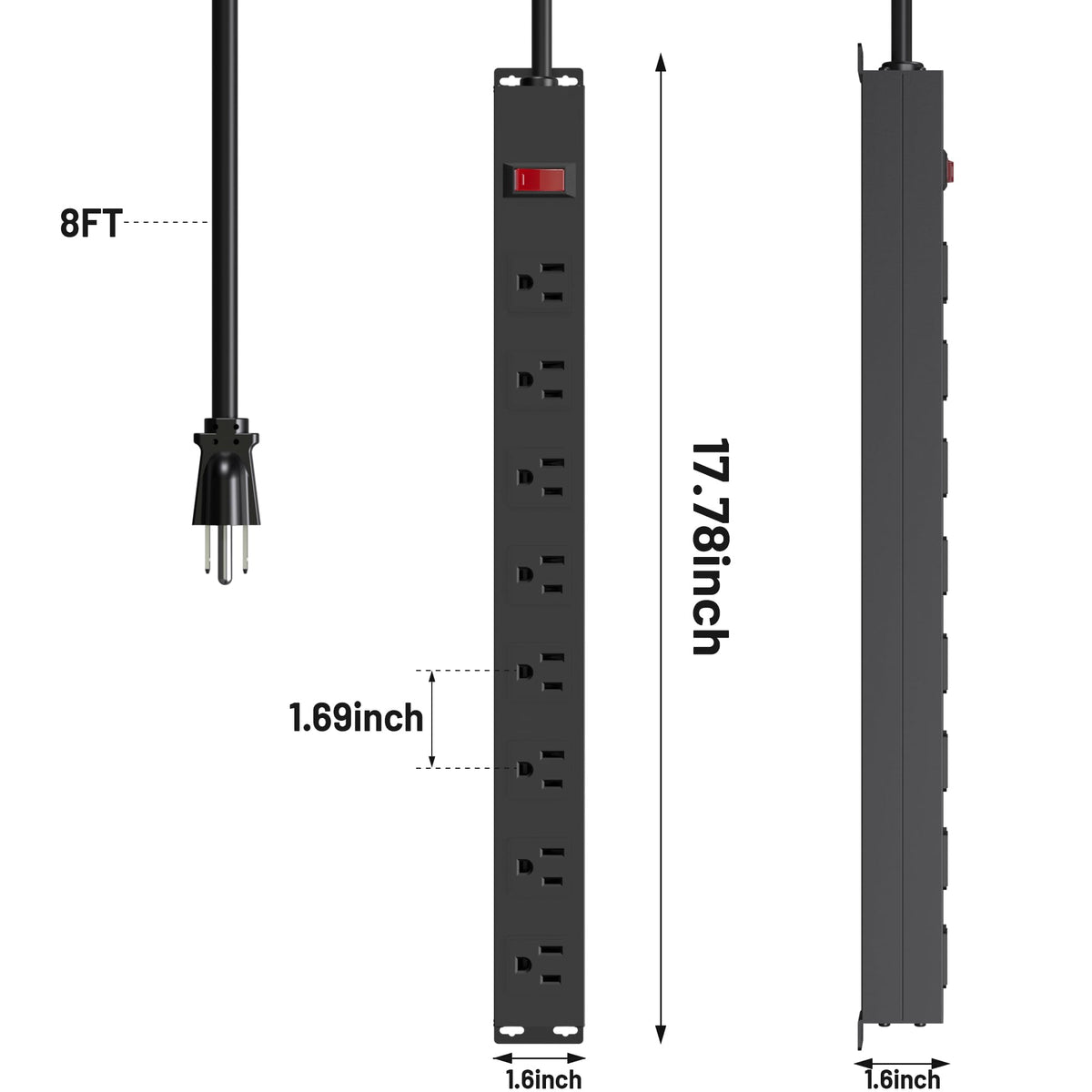 CFMASTER side profile showing mounting holes for easy wall or underside installation and durability