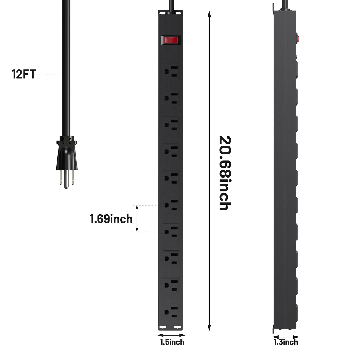 CFMASTER placed next to a ruler showing compact length and clear size reference