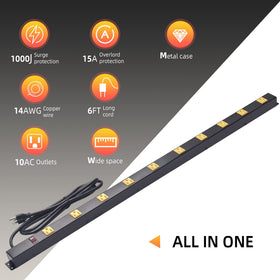 CFMASTER ten-outlet layout supports multiple devices with organized spacing
