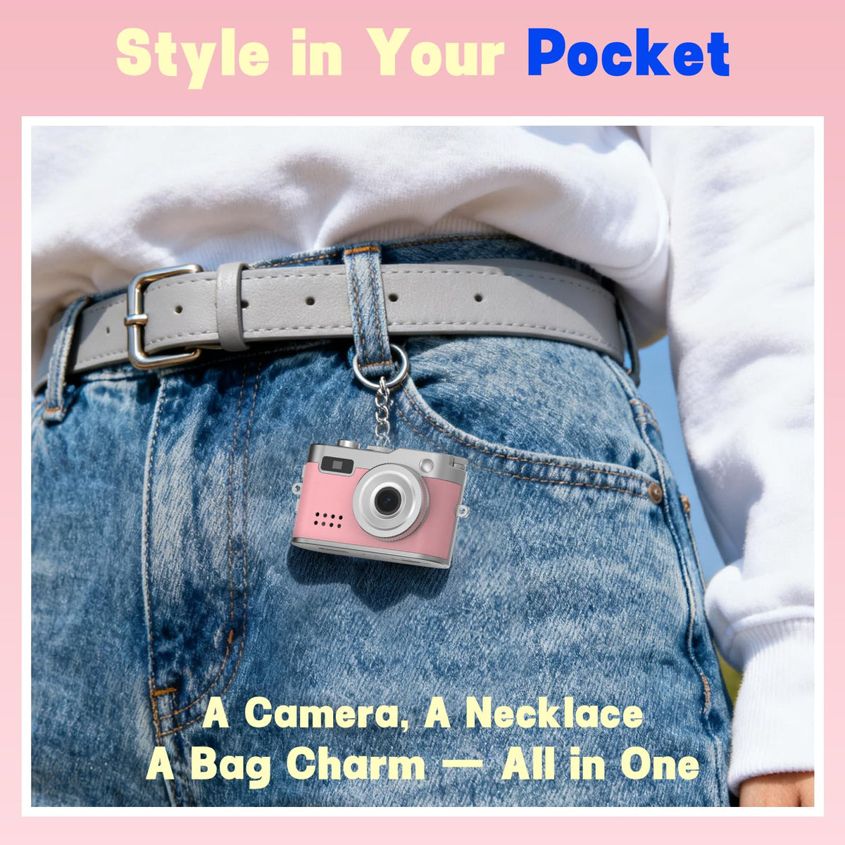 Cfulan Keychain Camera 32gb memory stores hours of retro videos and photos.