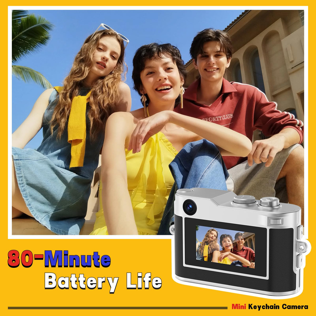 Cfulan Y2K mini keychain camera in hand capturing portable storytelling moments.
