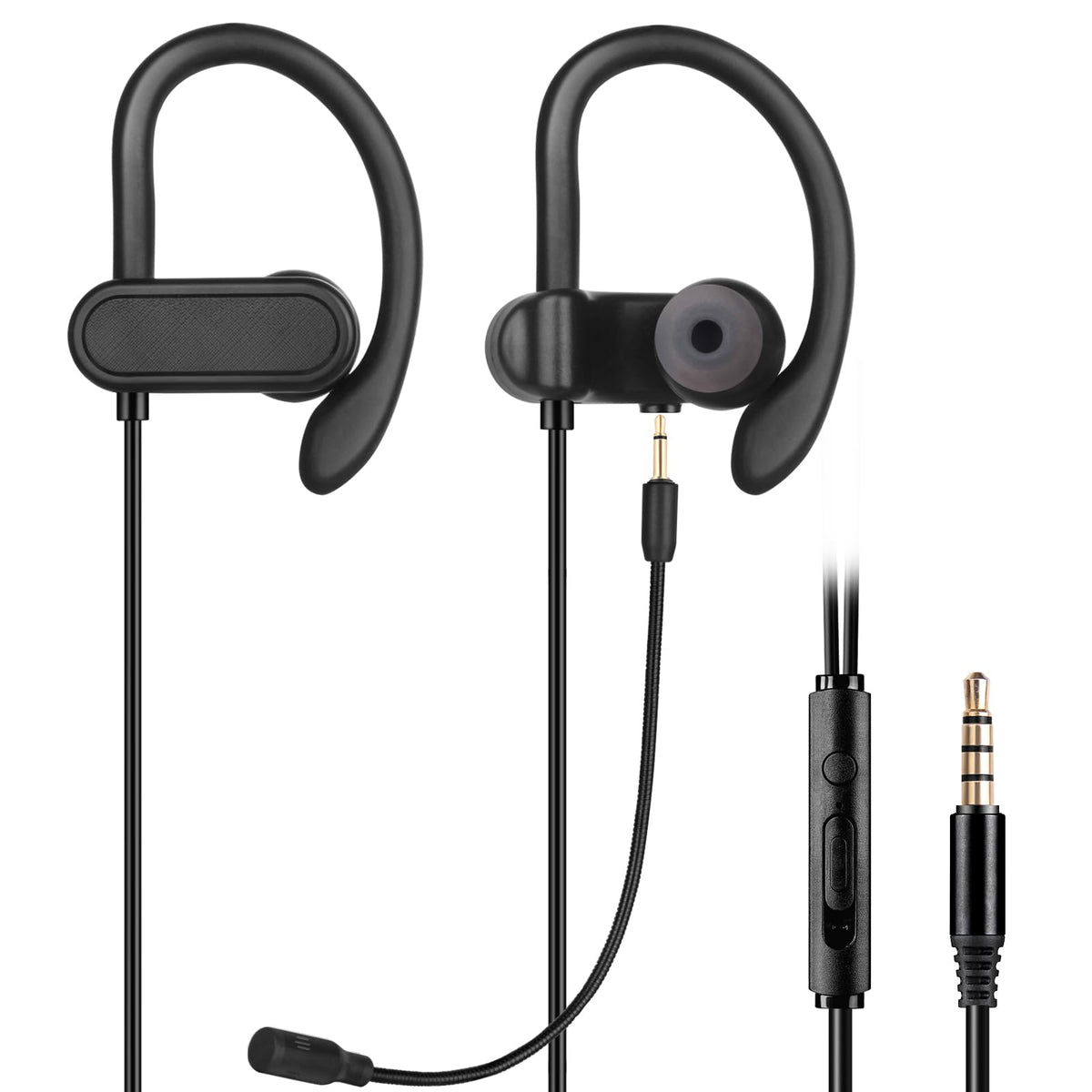 C G CHANGEEK wired earbuds with wrap-around hooks for secure gaming comfort
