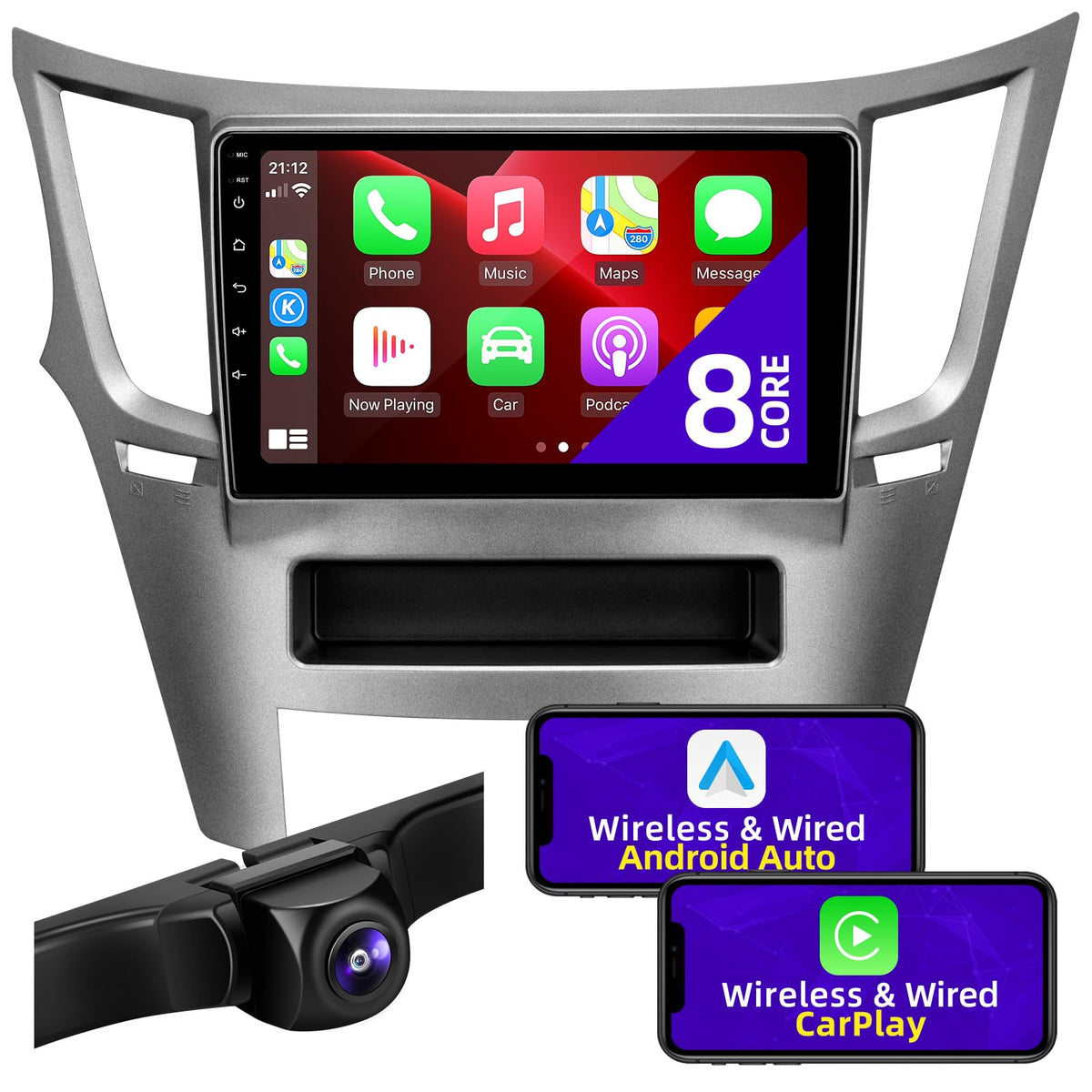 CGOGC Android car radio front panel with responsive touchscreen for Subaru Outback