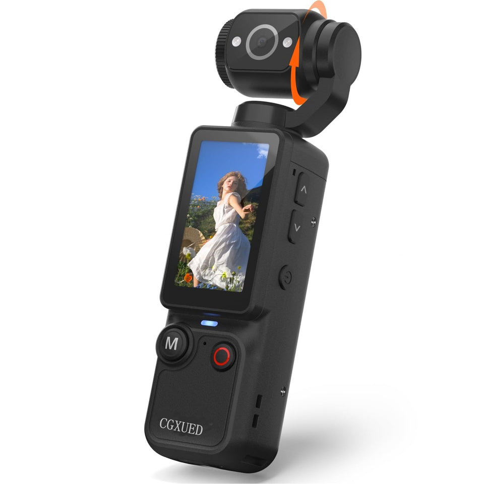 CGXUED front view showing compact pocket camera and clear lens benefit portability