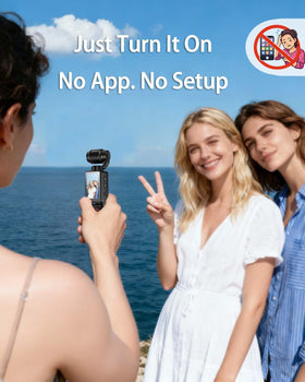 CGXUED held in hand to show pocket-sized dimensions and travel convenience