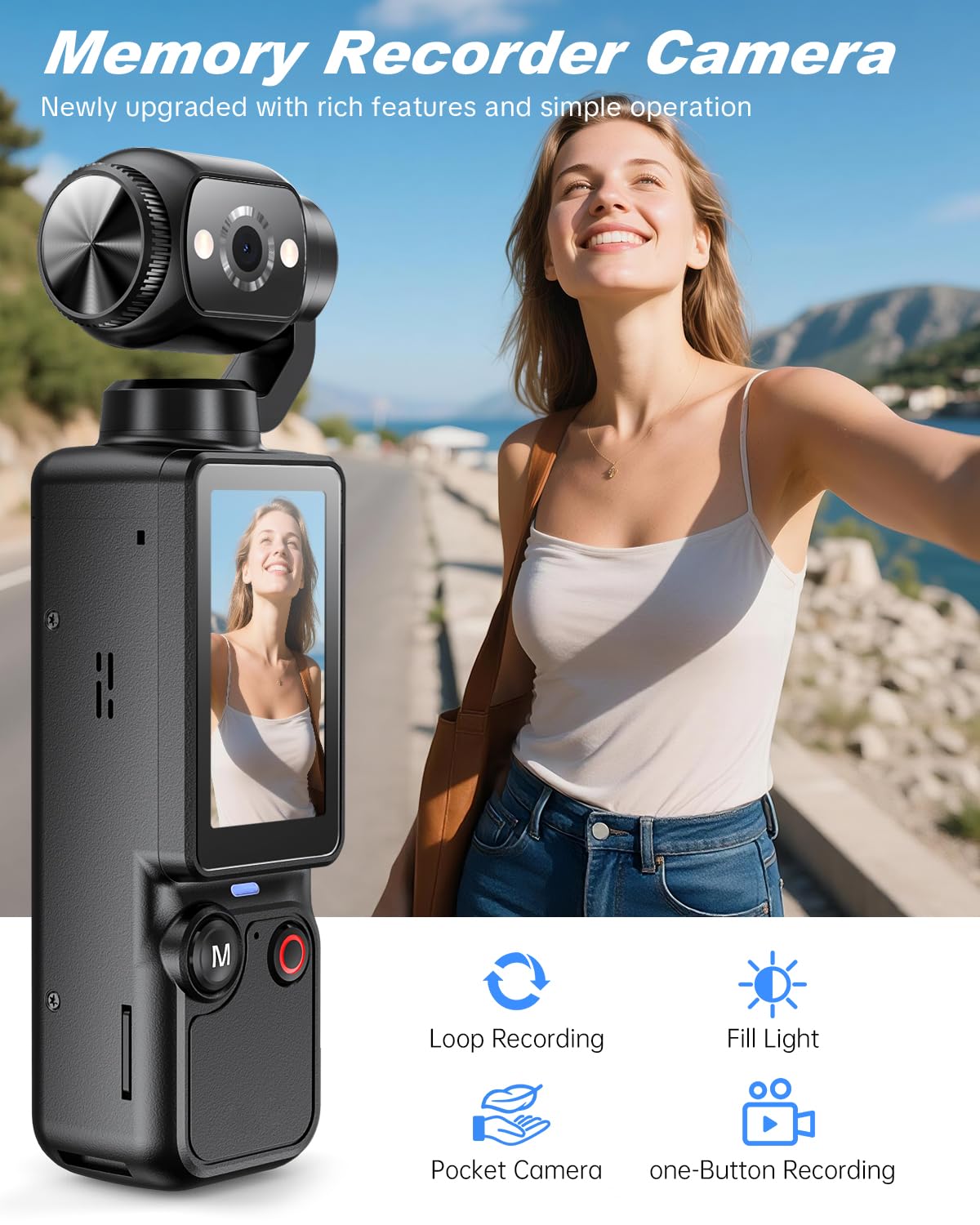 CGXUED closeup of 180-degree rotating lens for flexible selfie and POV shots