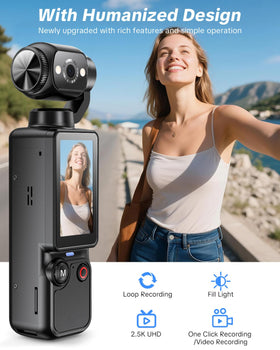 CGXUED rotating lens close-up highlighting 180-degree flip for flexible framing