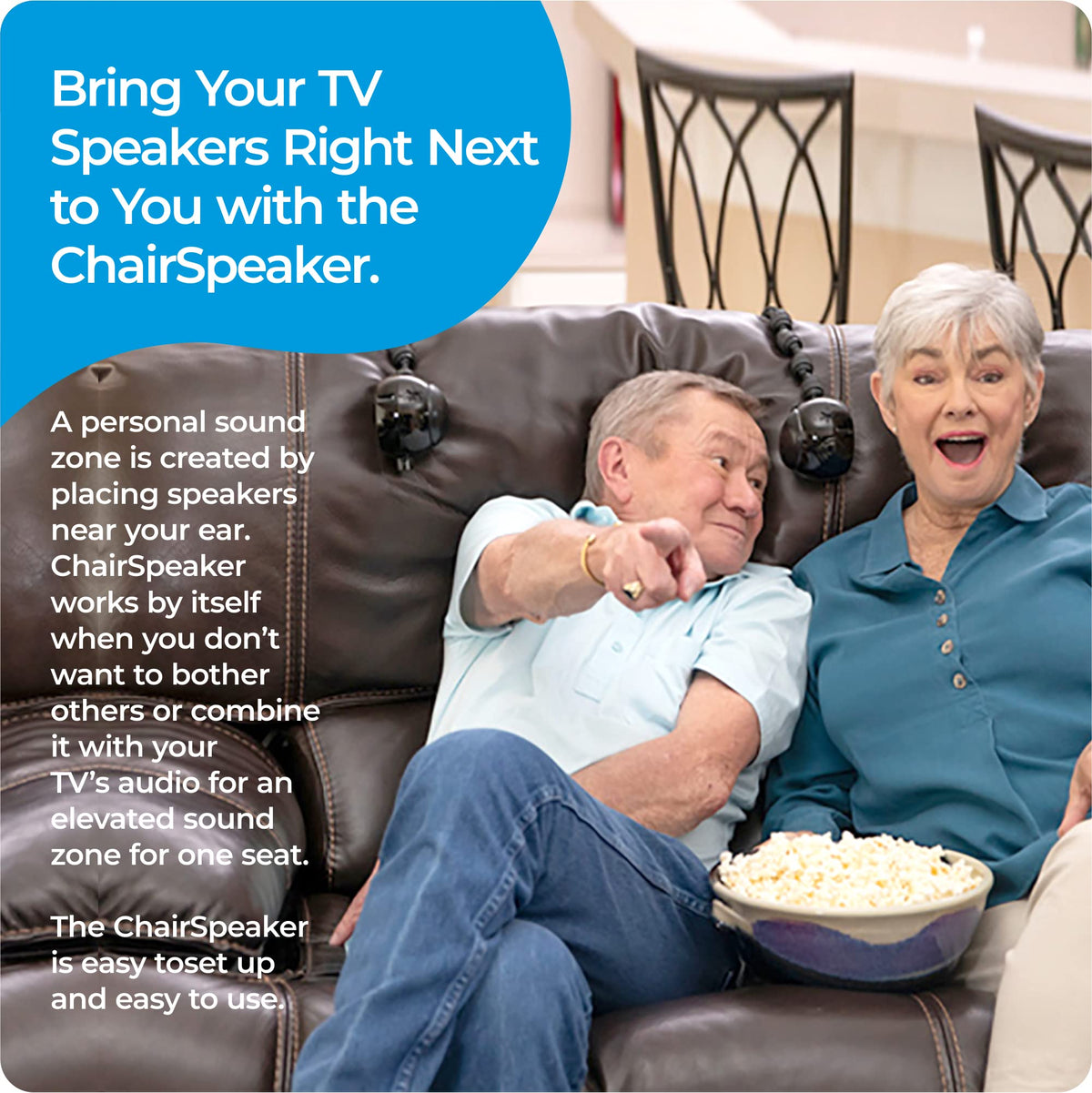 ChairSpeaker CS3 voice-enhancing technology helps dialogue feel clearer.