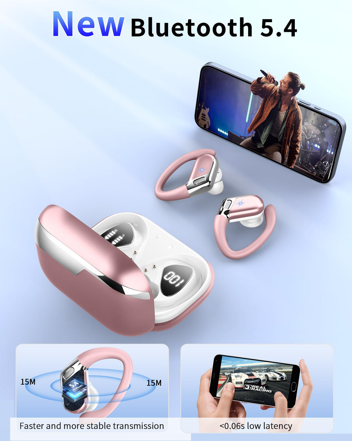 chalvh Ear Buds with Bluetooth 5.4 auto-pair after first use