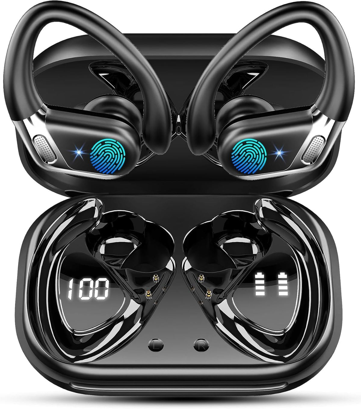 chalvh Ear Buds case charging display shows real-time battery level.