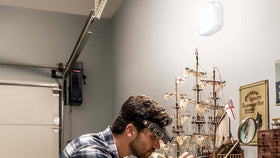 Control via myQ app lets you schedule and operate lighting remotely.