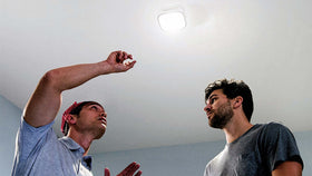 Compact design of the Chamberlain light fits tight garage spaces for versatile mounting.