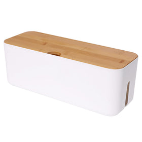 Changsuo front view of white cable box showing tidy appearance and cord concealment