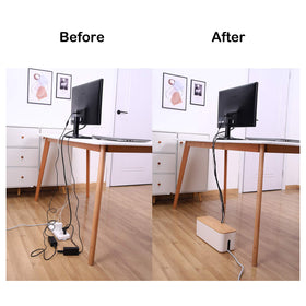 Changsuo open box with four-outlet power strip inside demonstrating safe enclosure