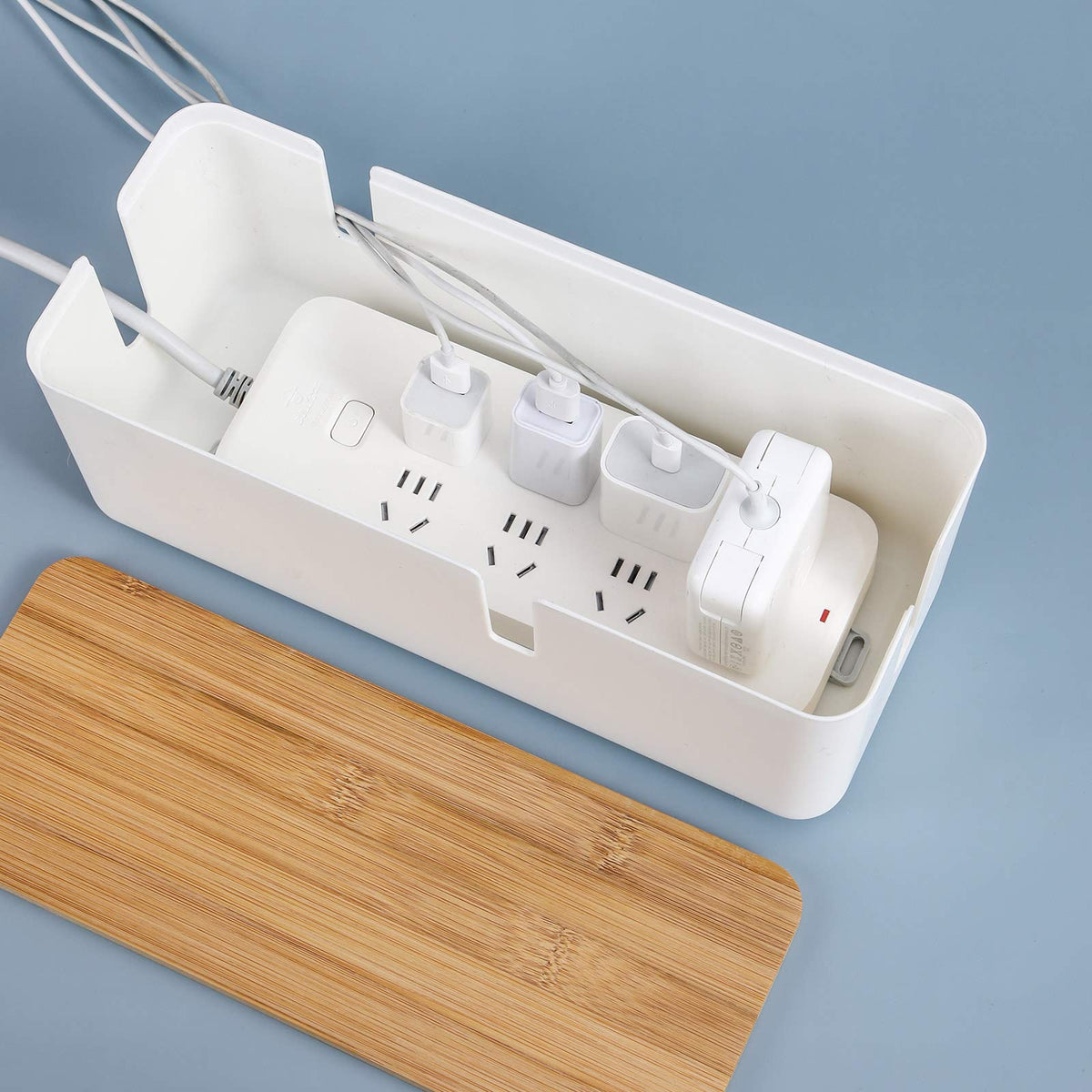 Changsuo cable box side holes route cords cleanly.