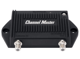 Channel Master PreAmp back view highlights built-in LTE filter for interference reduction