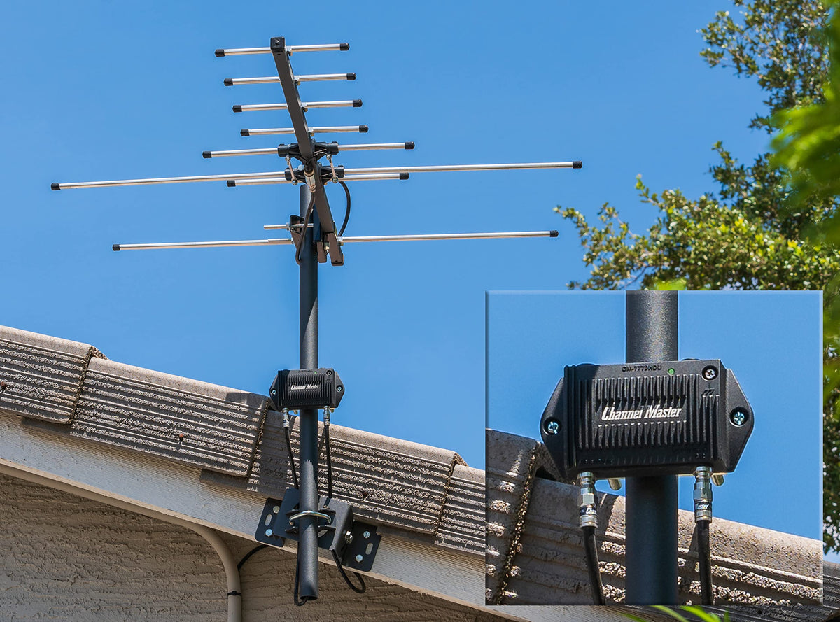 Channel Master PreAmp powered over coax via power inserter for easy installation