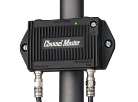 Channel Master PreAmp mounted on outdoor antenna for extended range and reliability
