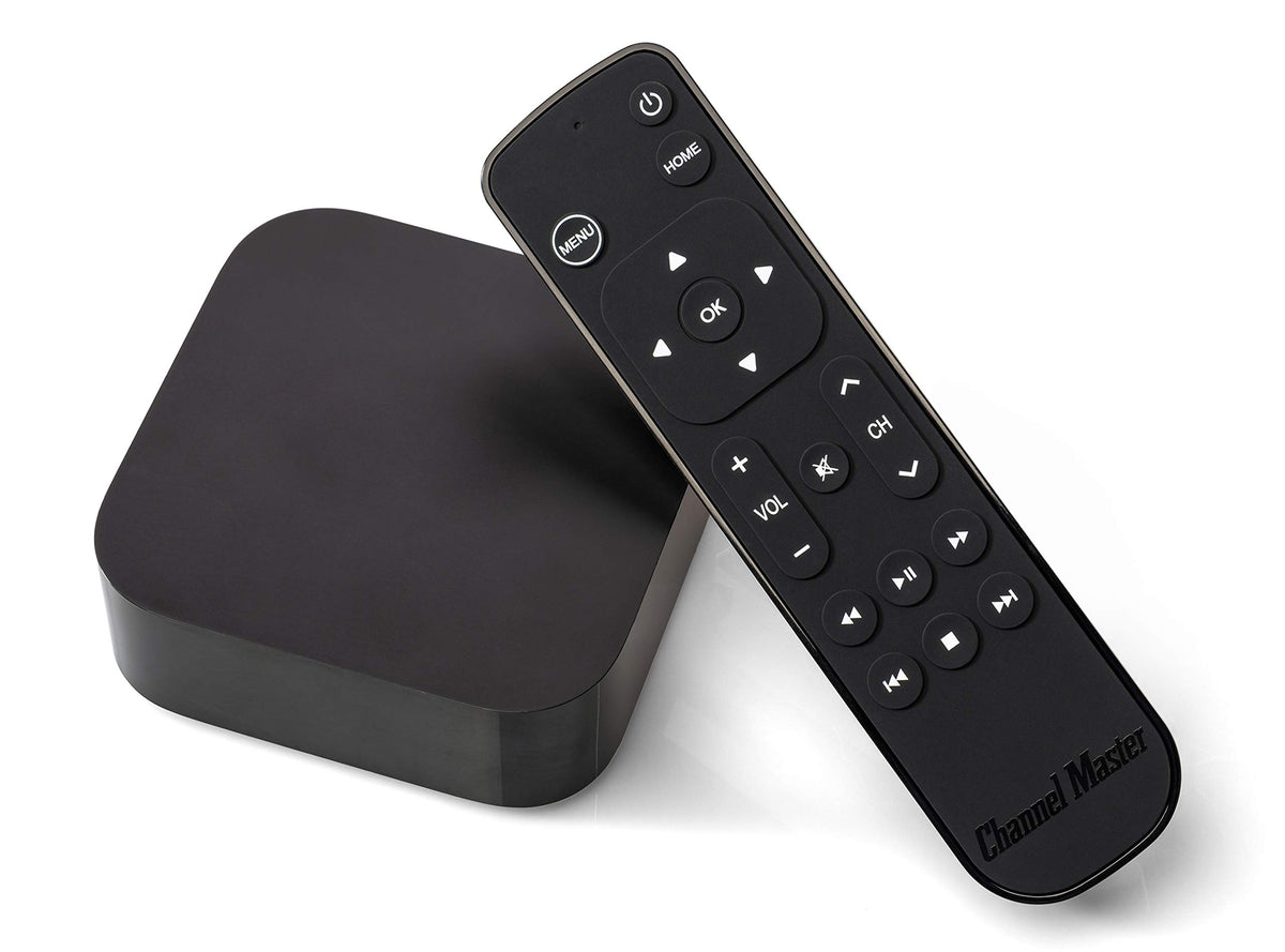 Channel Master Simple Remote for Apple TV 4K showing quick navigation and setup