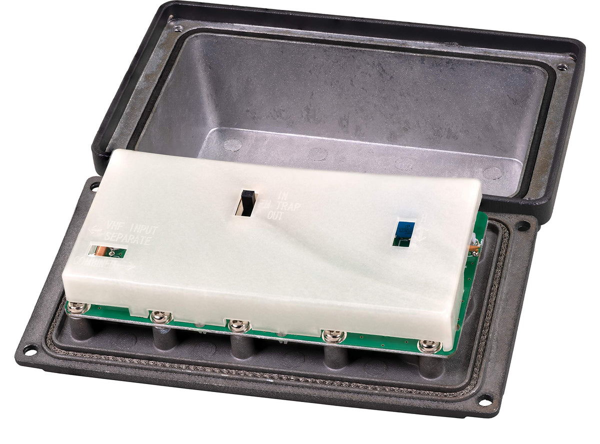 Channel Master FM trap switch detail reduces FM interference for clearer TV