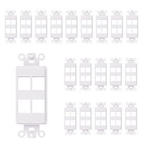 Chaosss & 4-Port Decorator Keystone Insert white front view, ideal for clean Decora-style network setups