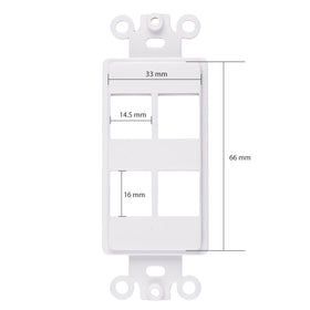 Chaosss & 4-Port Decorator Keystone Insert white installation, easy snap-in module compatibility