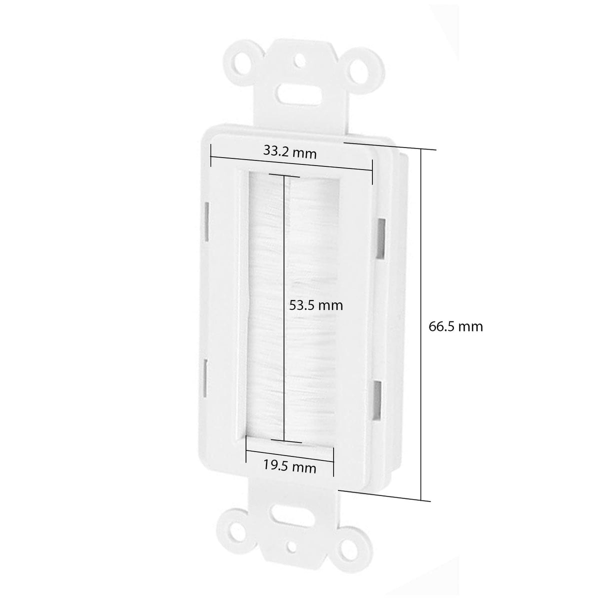 Chaosss & Decorator Brush Passthrough 5-pack white – compatible with standard Decora wallplates