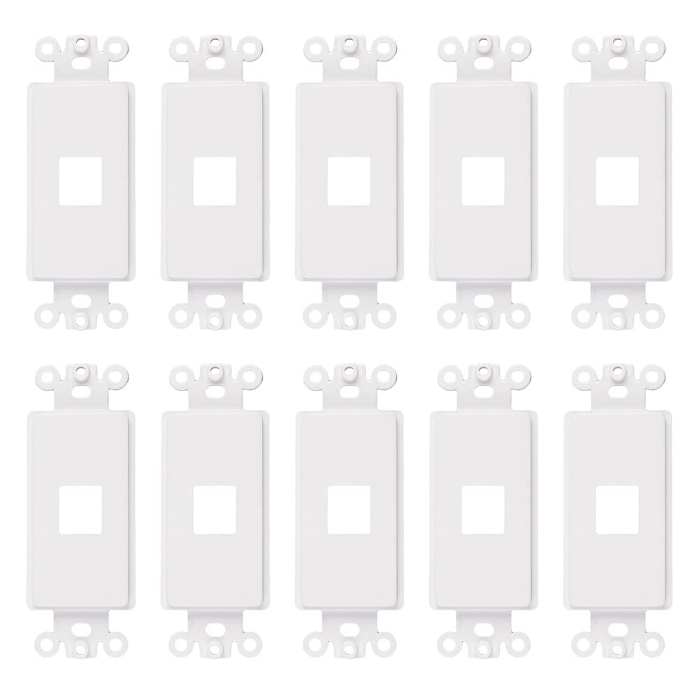 Chaosss keystone wallplate insert white front view for clean port organization.