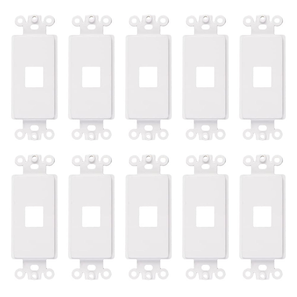 Chaosss keystone wallplate insert white front view for clean port organization.