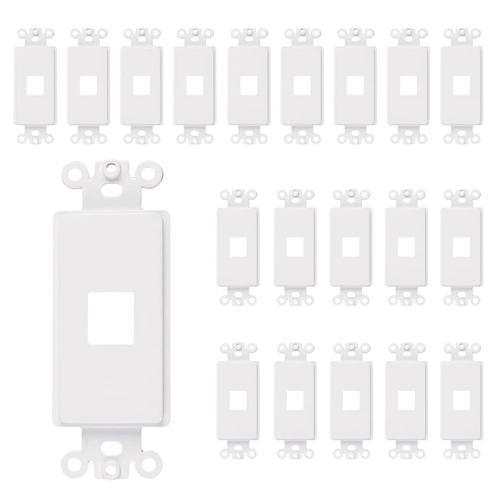 Chaosss keystone wallplate port insert in white, supports clean voice and data connections