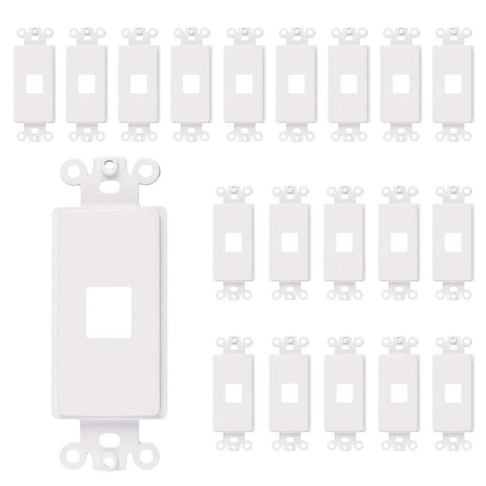 Chaosss keystone wallplate port insert in white, supports clean voice and data connections