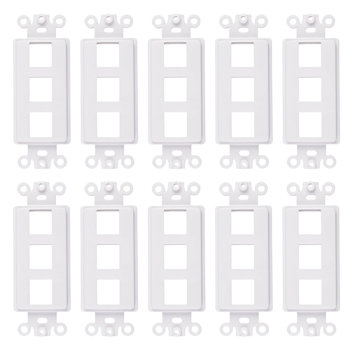 ChaosssCo 3-Port Decorator Keystone Insert demonstrating QuickPort compatibility with Decora plates