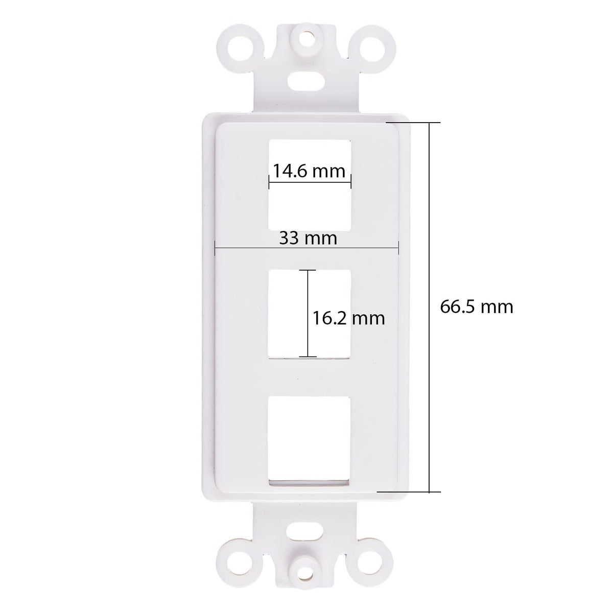 ChaosssCo Decorator Keystone Insert installed in a multi-gang setup for organized connectivity