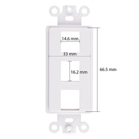 ChaosssCo Decorator Keystone Insert installed in a multi-gang setup for organized connectivity