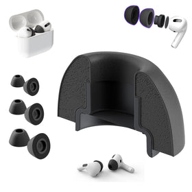 CharJenPro AirFoams Pro Ultra V5.0 memory foam tips black – secure, comfortable seal for AirPods Pro.