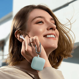 Charlam AirPods 4 case bluegreen anti-loss strap for security