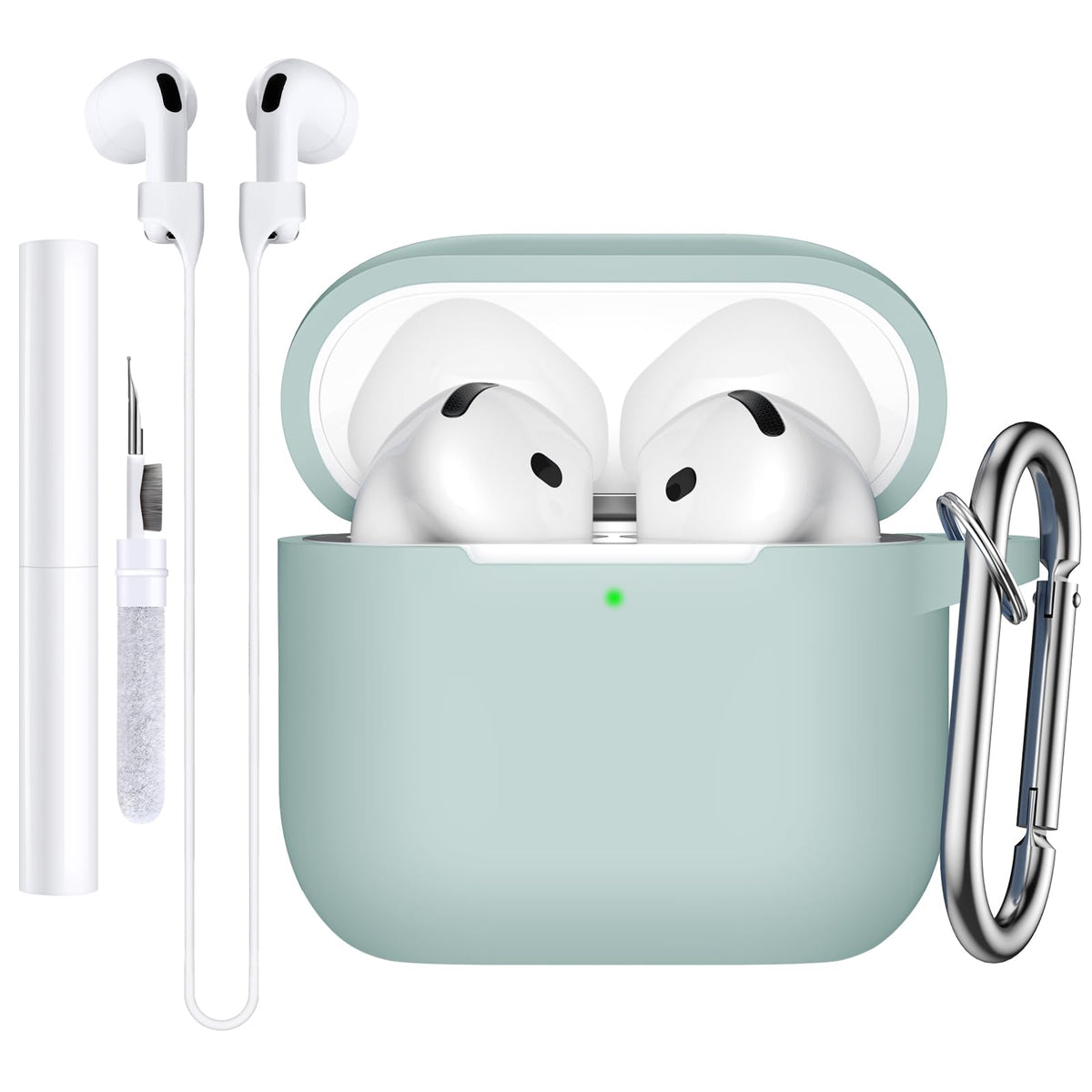 Charlam AirPods 4 case bluegreen front view with drop protection