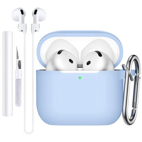 Charlam AirPods 4 sky blue case providing snug protection and easy access