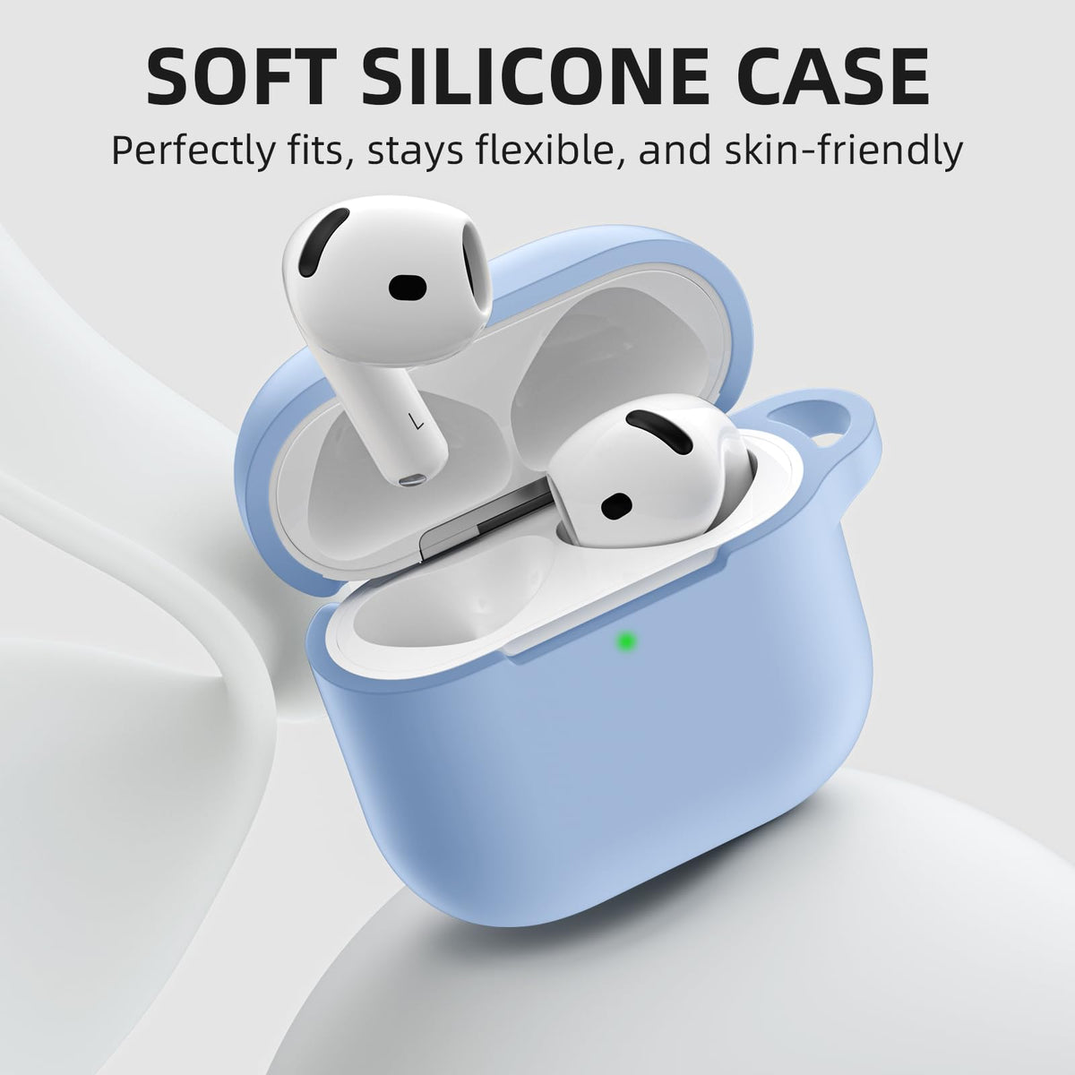 Charlam AirPods 4 sky blue case ideal for outdoor use and travel