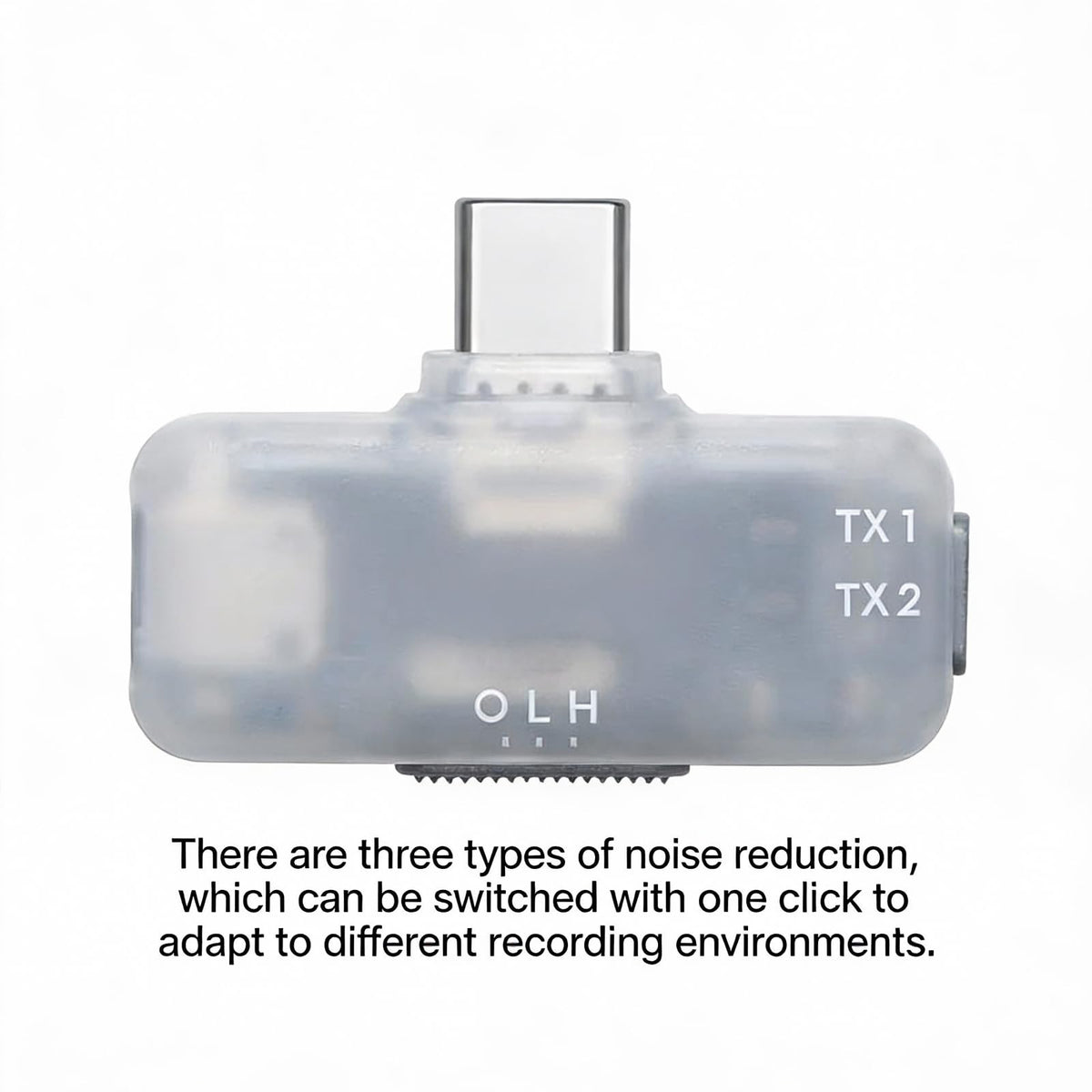 CharLok close-up of tactile noise-control switch, allowing fast mode changes for cleaner audio